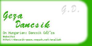 geza dancsik business card